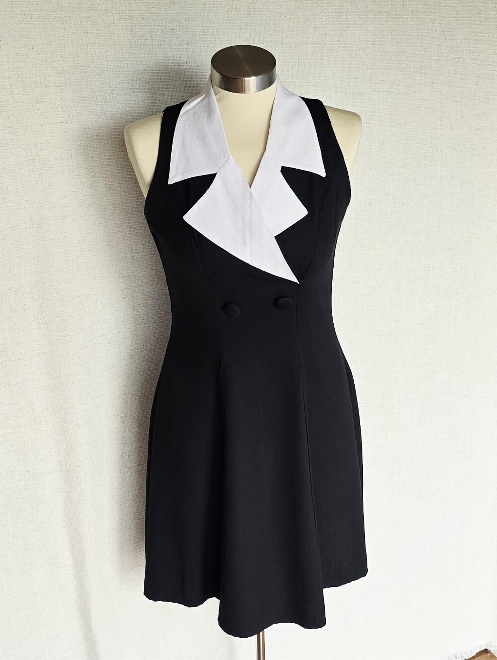 Styleworks Womens Vintage Dress, Tuxedo Style Look, Classic